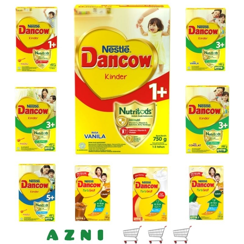 DANCOW 1+ 3+ 5+ Fortigro 750g 1 KG - Vanila/ Madu/ Coklat/ Instan/ Full Cream