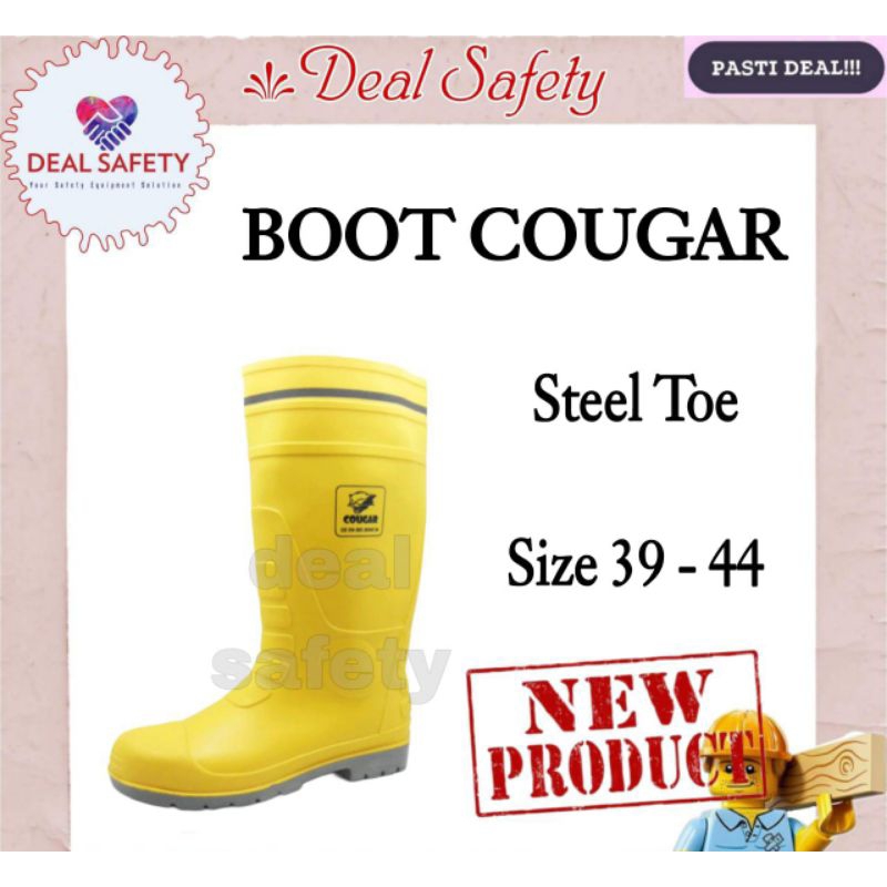 COUGAR Sepatu Boot Safety Rubber Boot w/ Steel Toe Cap