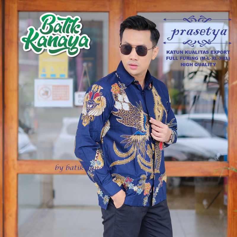 PRASETYA baju batik pria Berlapis Furing Bahan Katun Berkualitas Ekspor by Kanaya