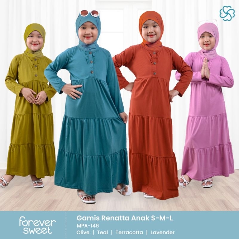 Gamis Daster Dasgam Anak Premium - Tangan Panjang Long Size SML | FOREVER SWEET
