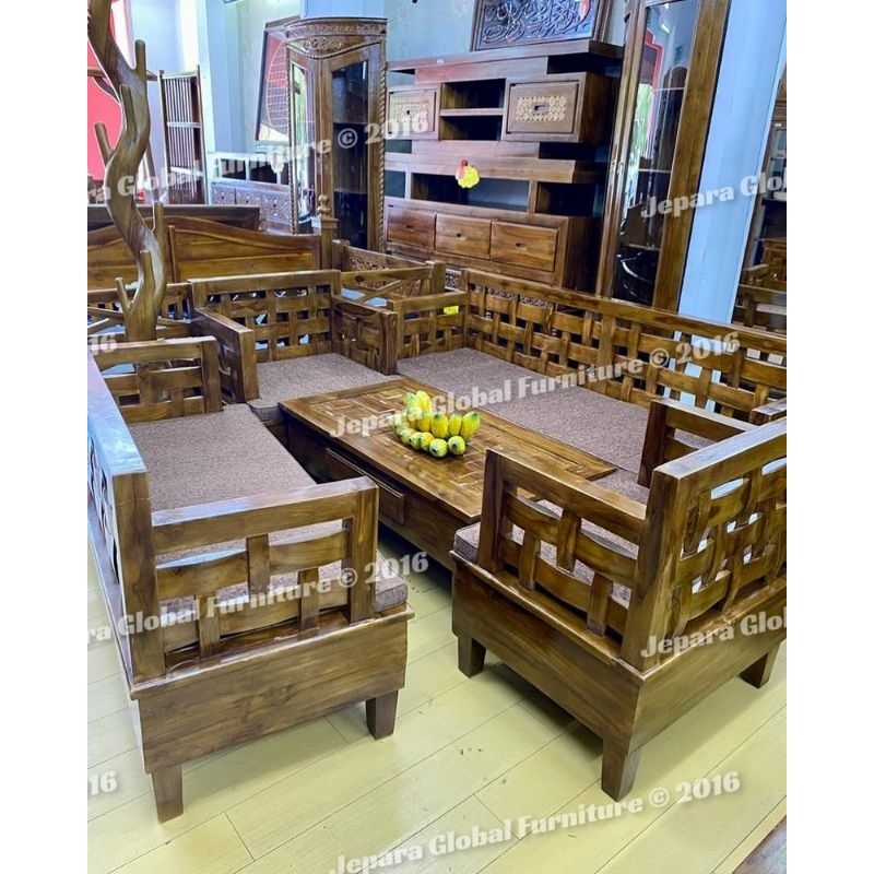 Kursi Tamu minimalis Jati Kepang Free Busa ( kursi tamu jati,kursi jati ukir,sofa tamu )