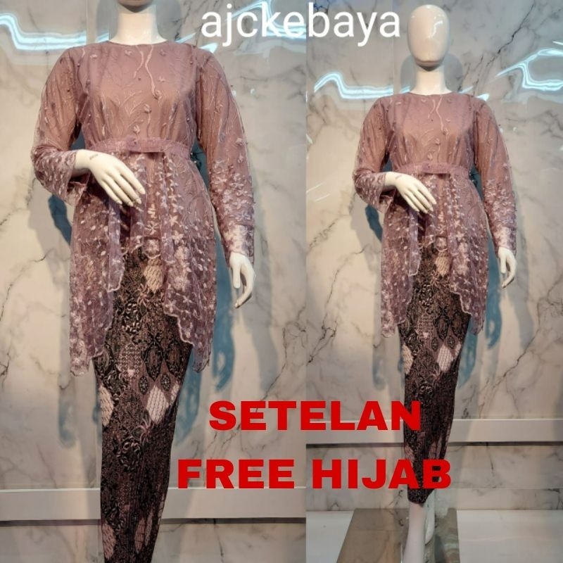 Kebaya Tille/ Andin Pita/Kebaya Modern/Kebaya Terbaru/Setelan Kebaya Tille/Kebaya Bali/ Set Kebaya