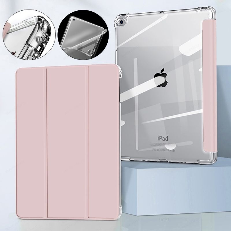 Smart Case Ipad 10th Gen 2022 9th 8th 7th 10.2 6th 5th 9.7 Leather Casing Transparan With Slot Spen