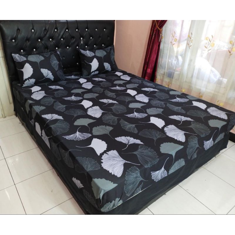 SPREI 180X200 AESTHETIC SEPRAI KING SIZE KOTAK HITAM HOMEMADE MOTIF KEKINIAN KARAKTER CANTIK BUNGA BLACK BOXY VIRAL MURAH BERKWALITAS