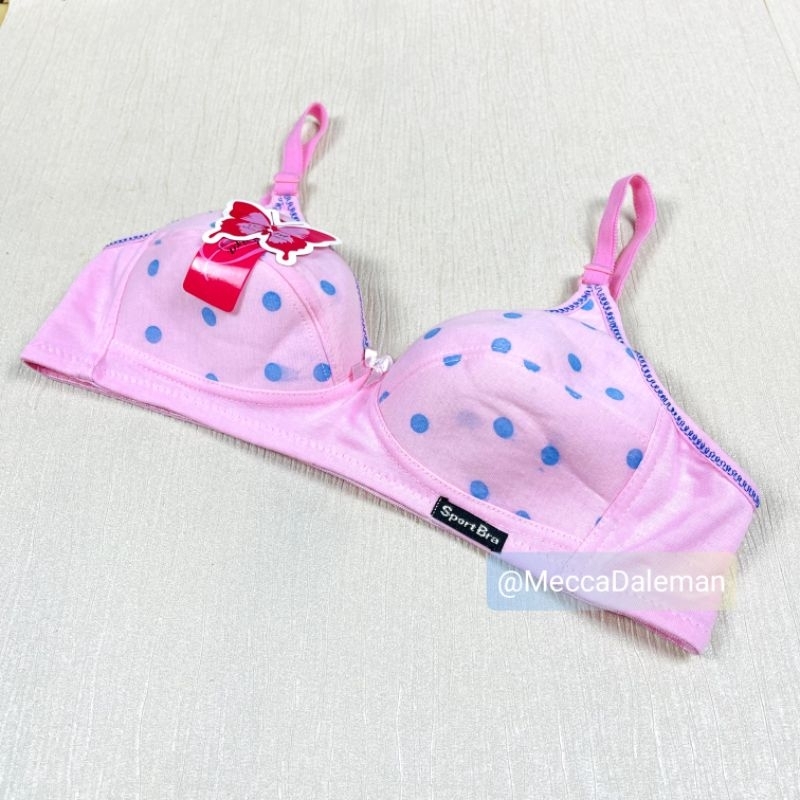 Sport Bra Bh Sport Anak Remaja SD SMP SMA Dewasa Motif Polkadot Murah Tanpa Busa Tanpa Kawat