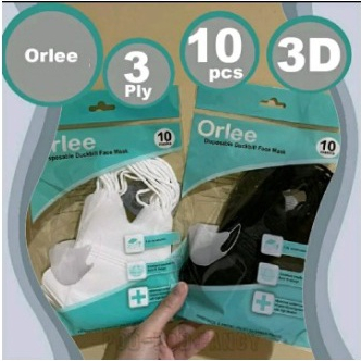 Masker Duckbill 3D Orlee 3 Lapis 3Ply Earloop Kemenkes isi 10 pcs