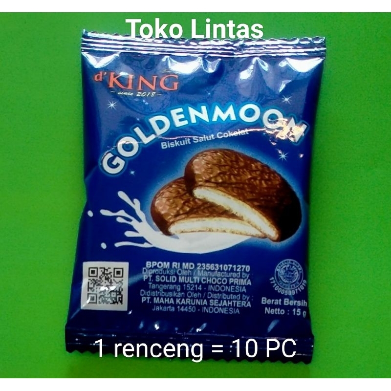 

Biskuit Salut Cokelat Golden Moon d'King 1 pack isi 10 PC