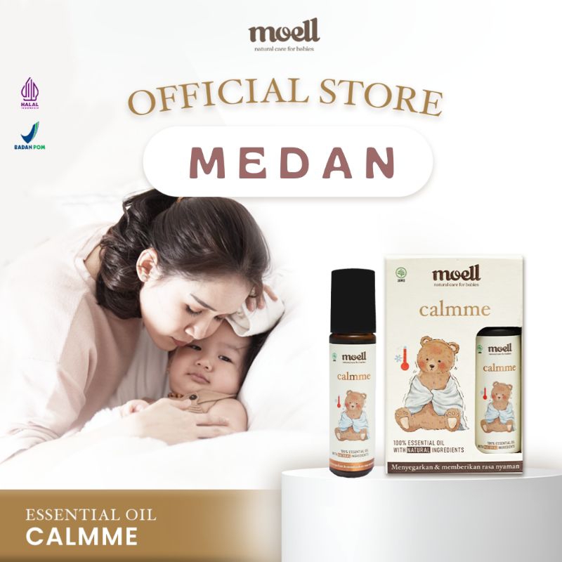 MOELL CALMME ESSENTIAL OIL MEMBANTU MEREDAKAN DEMAM DAN MENYEGARKAN TUBUH BAYI