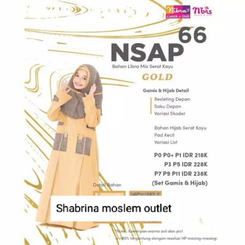 BIG SALE . ! Cuci Gudang Promo Gamis Anak Koko Anak Nibras NSA 066