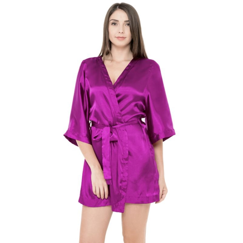 SATIN KIMONO ROBE / kimono satin ukuran besar