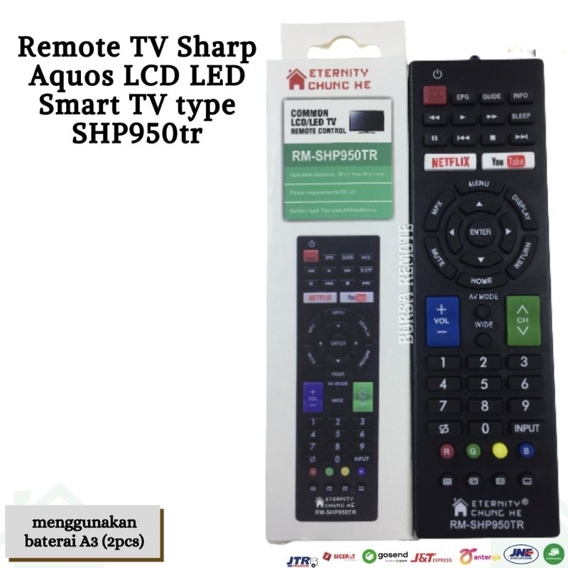 Remote TV SHARP Android Smart TV RM-SHP950TR For LCD LED AQUOS dan Smart TV Android