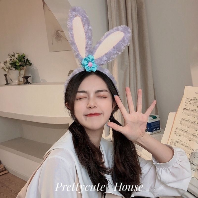 Bando Karakter Stella Lou Disney / Bando Rabbit Bulu Bunga Aksesoris rambut