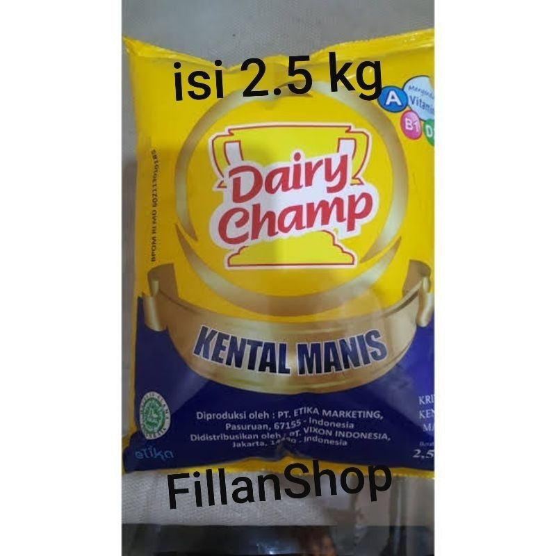 

KHUSUS KARGO SUSU DAIRY CHAMP 2.5 KG