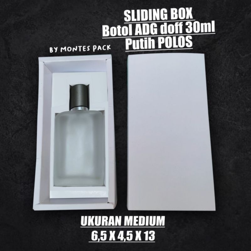 

Sliding Box adg30 ml Polos putih hitam / SLIDING BOX botol adg 30ml