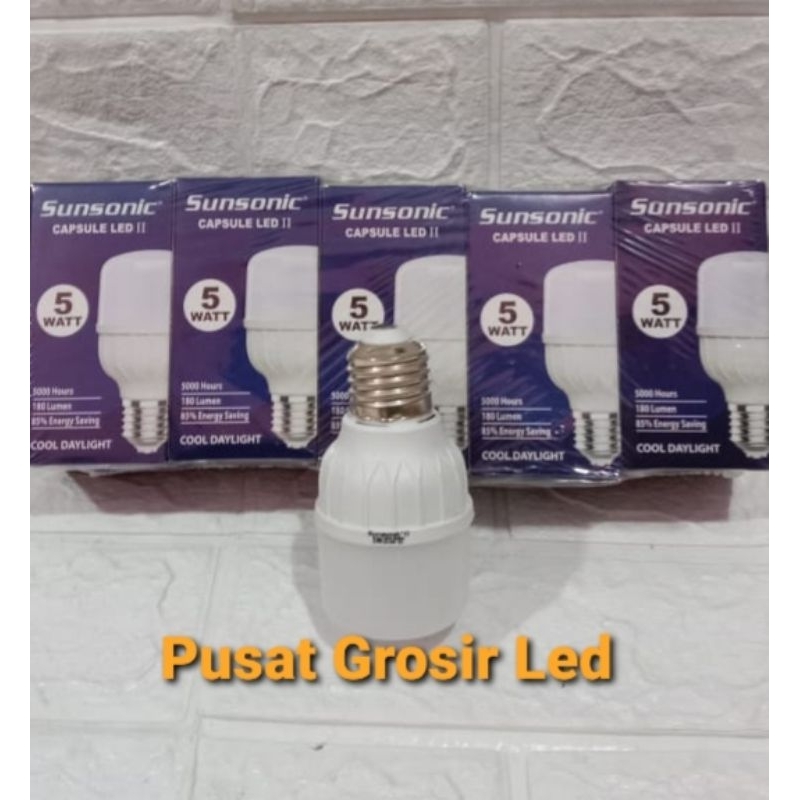 Paket 5 pcs Lampu Led Sunsonic Capsule 5 Watt Cahaya Putih