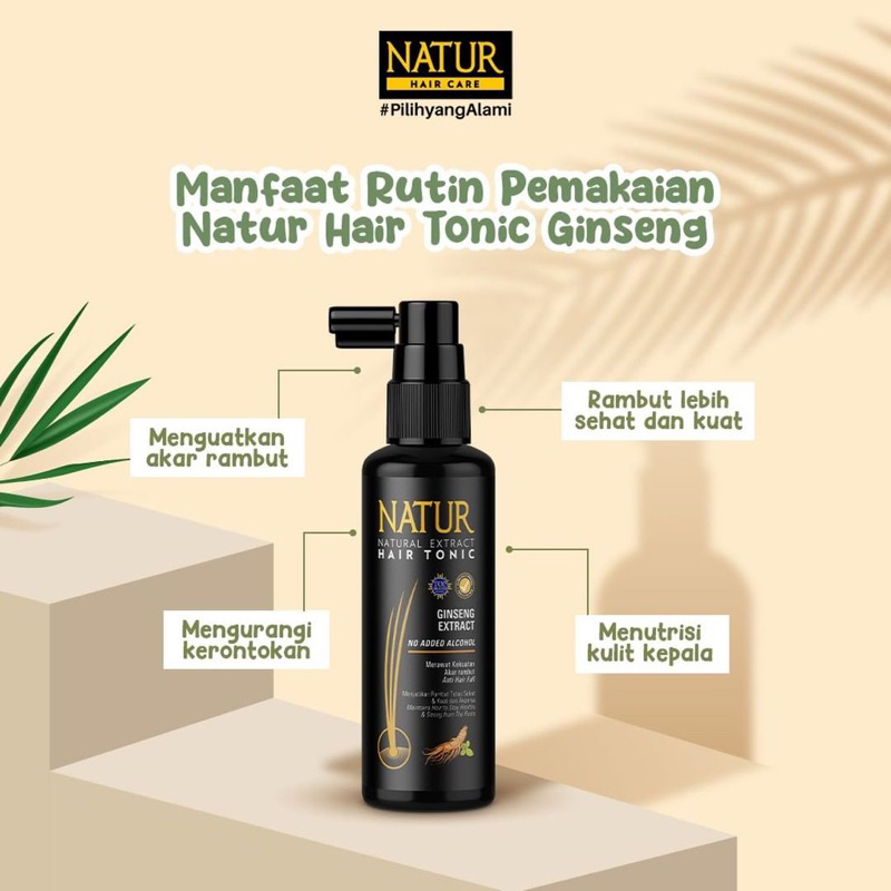 NATUR Hair Tonic Gingseng 90 ml - Hairtonik Rambut Rontok