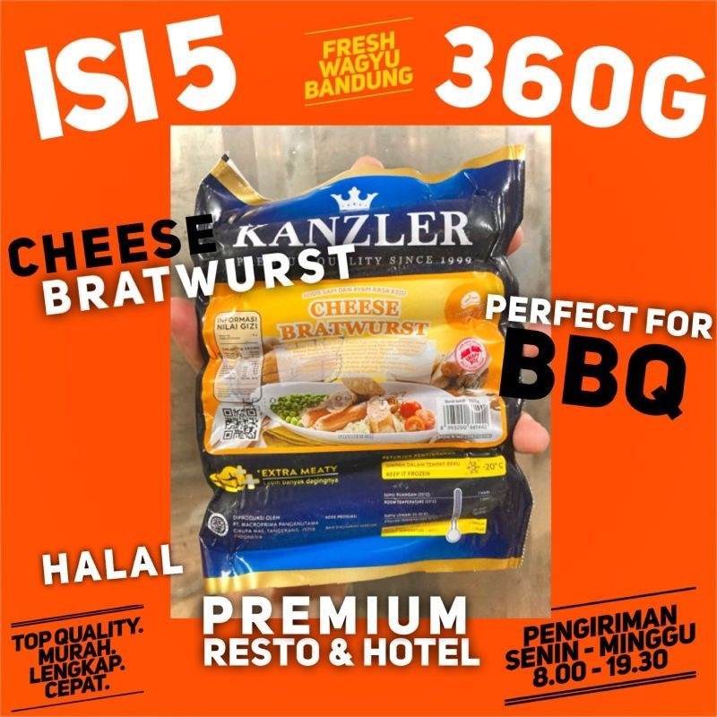 

KANZLER CHEESE BRATWURST BEEF SOSIS KEJU PREMIUM HALAL 360g