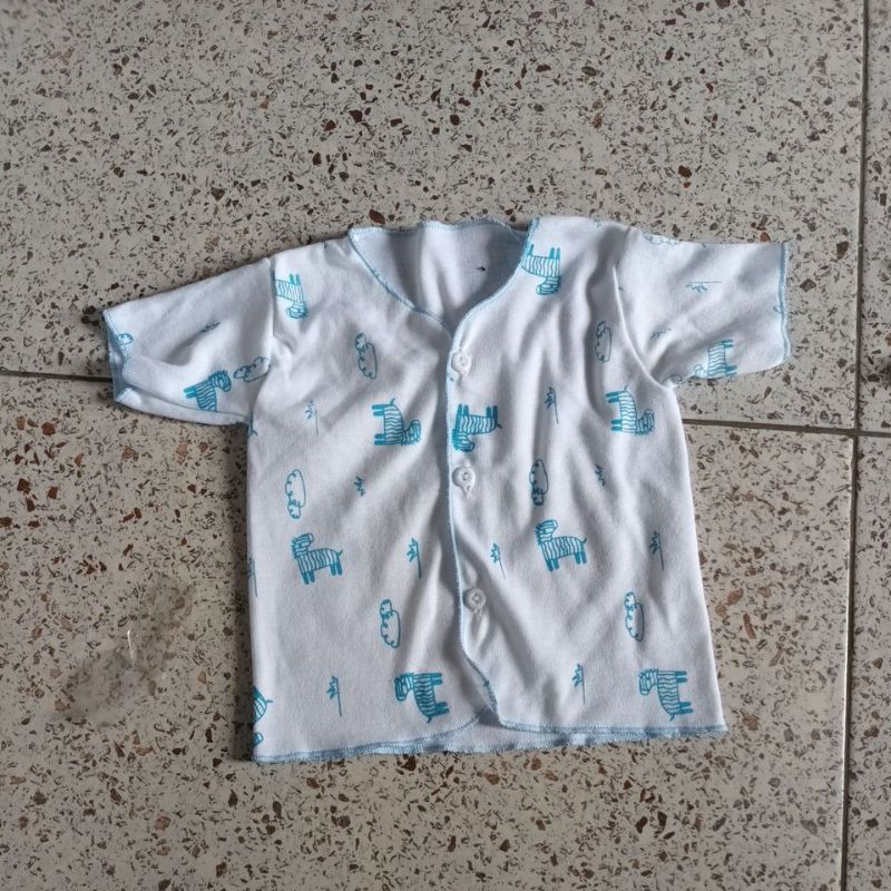 6 pis baju tanggan pendek bayi motip zebra 0-6 bln