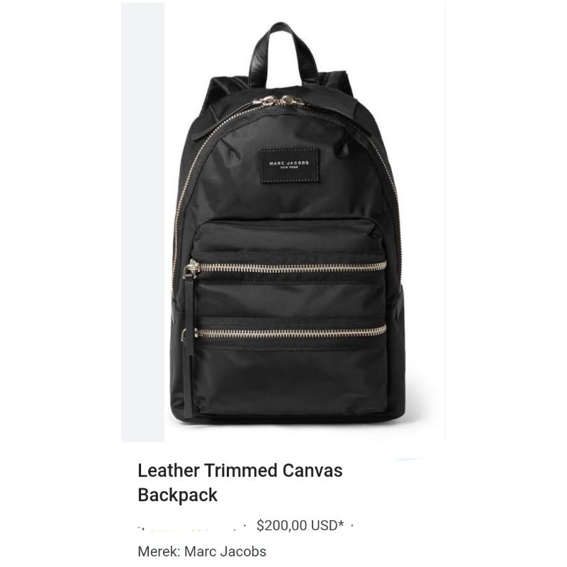 MARC JACOBS canvas back pack/Ransel 100% ORIGINAL pre❤️