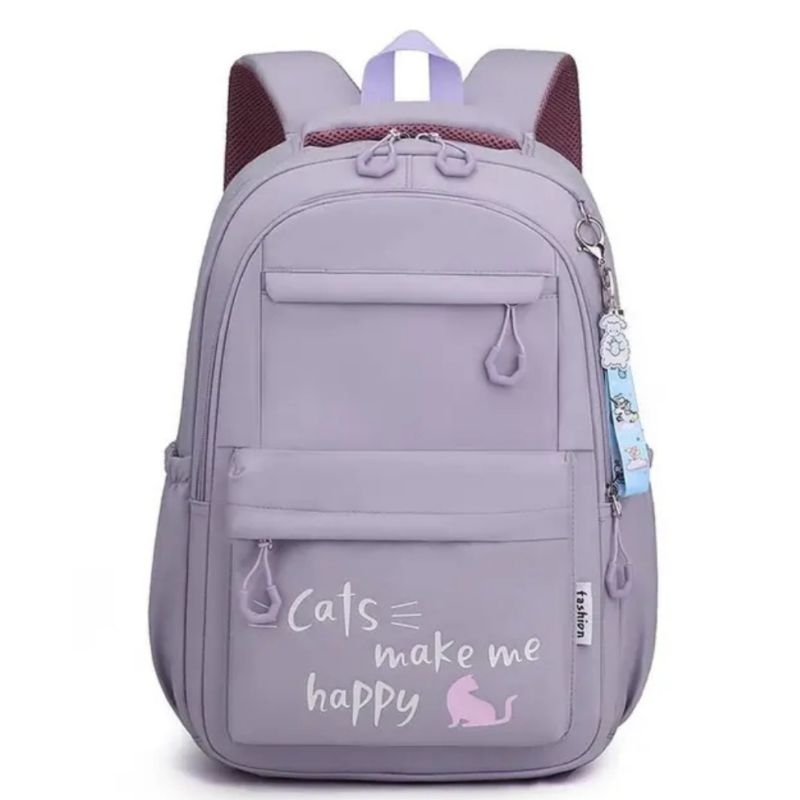 Tas Ransel Sekolah Anak Sd Smp Motif CATS ME MAKE HAPPY Kekininan