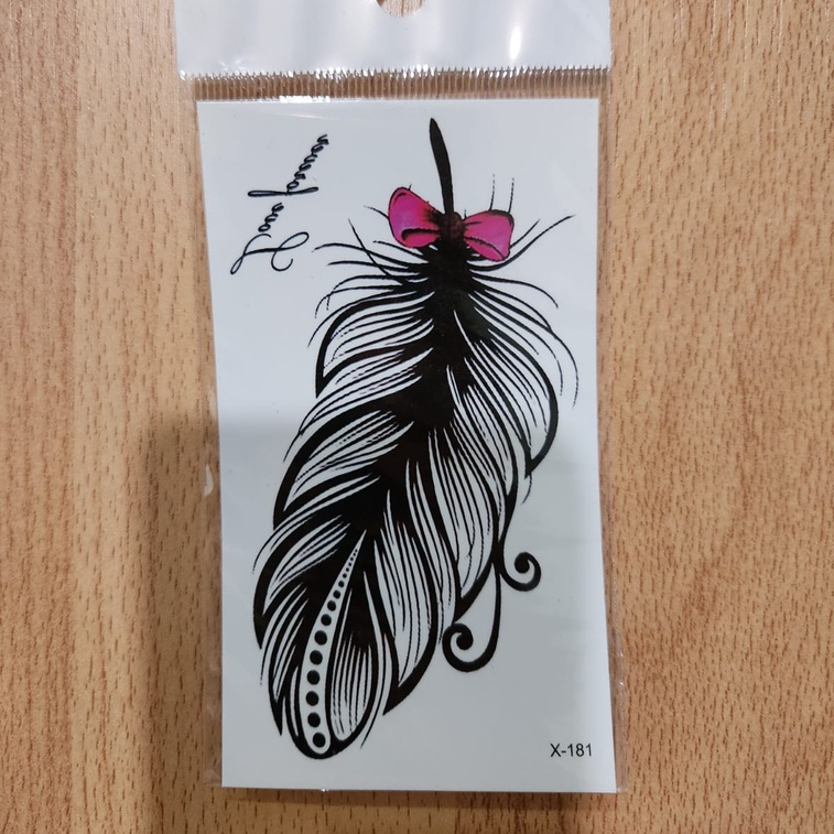 Tato Temporer Black Feather Tato anti air Temporary tattoo Premium Import Quality