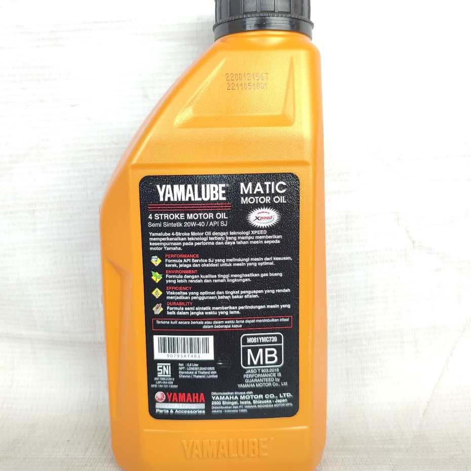 OLI YAMALUBE MATIC SAE-20W 40 0.8 LITER