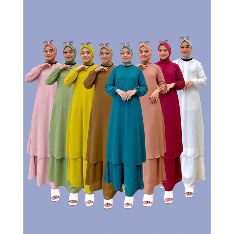 gamis Malaysia polos Ceruty premium
