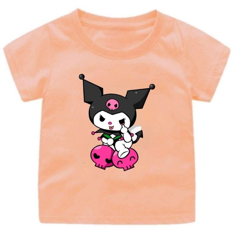 BAJU KAOS KUROMI LUCU ANAK CEWEK 1-12TAHUN UKURAN S.M.L.XL.XXL.3XL/ATASAN KAOS ANAK KEKINIAN MOTIF KUROMI