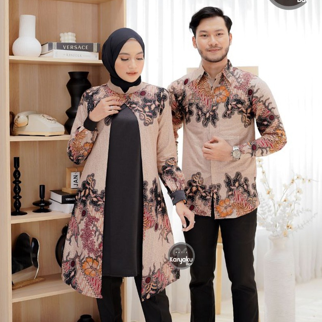 Batik Couple Modern Tunik Batik Wanita Atasan Batik Kerja Kantor Wanita