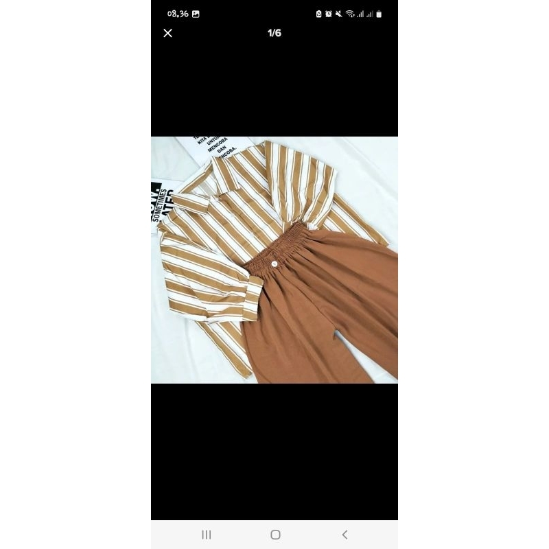 Set Loly Atasan + Celana Kulot Crinkle