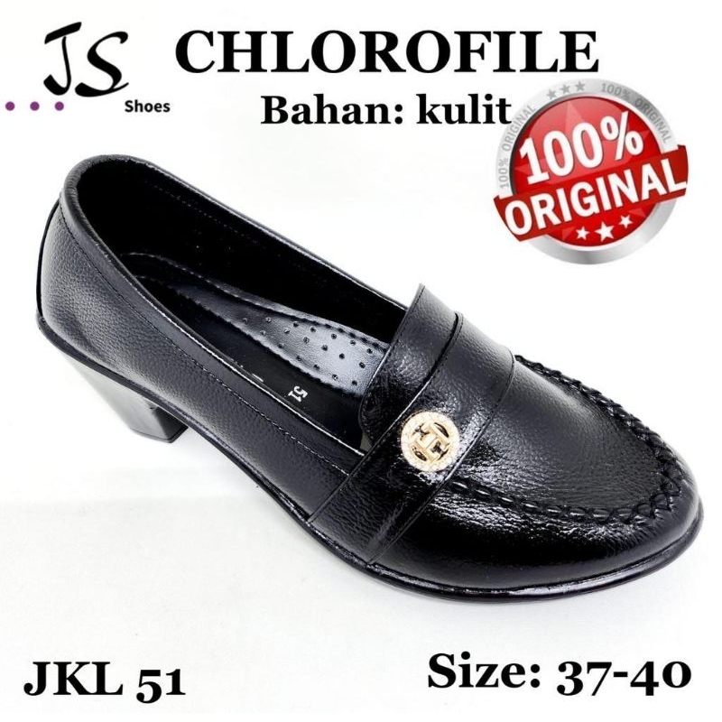 CHLOROFILE JKL 51 - SEPATU FANTOFEL KULIT WANITA DEWASA MERK CHLOROFILE