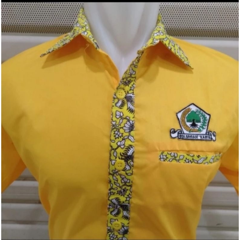 KEMEJA LENGAN PENDEK PARTAI GOLKAR TERBARU MOTIF BATIK