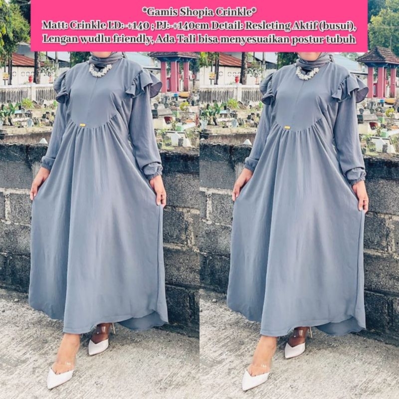 Gamis Crinkle / Gamis Crinkle Tali / Gamis Crinkle Premium / Gamis Crinkle Murah / Gamis Crinkle Ter