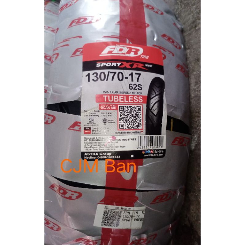 Ban tubeless FDR XR sport 130/70-17 Rear for Verza/Mega pro new/CB 150R/CBR 150R/CBR 250R/NSR/Ninja 