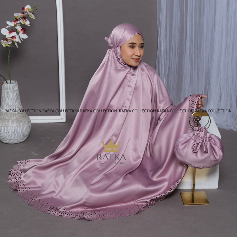 MUKENA DEWASA 2IN1 LASERCUT KINAN SILK PREMIUM MEWAH