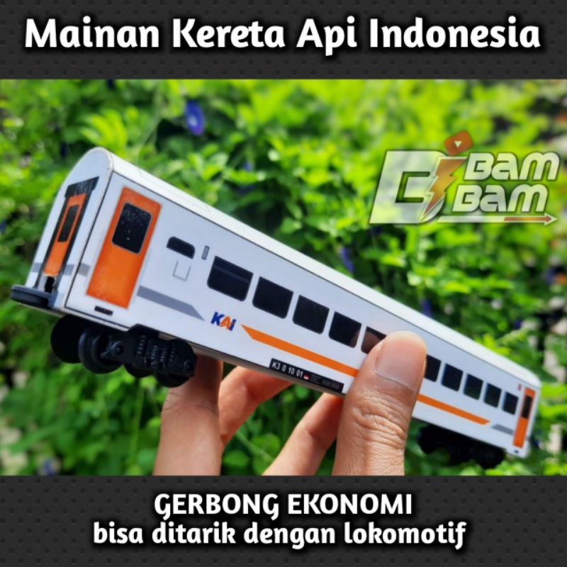 Kereta Api Mainan || GERBONG EKONOMI indonesia (Handmade) - Bibam Bibam