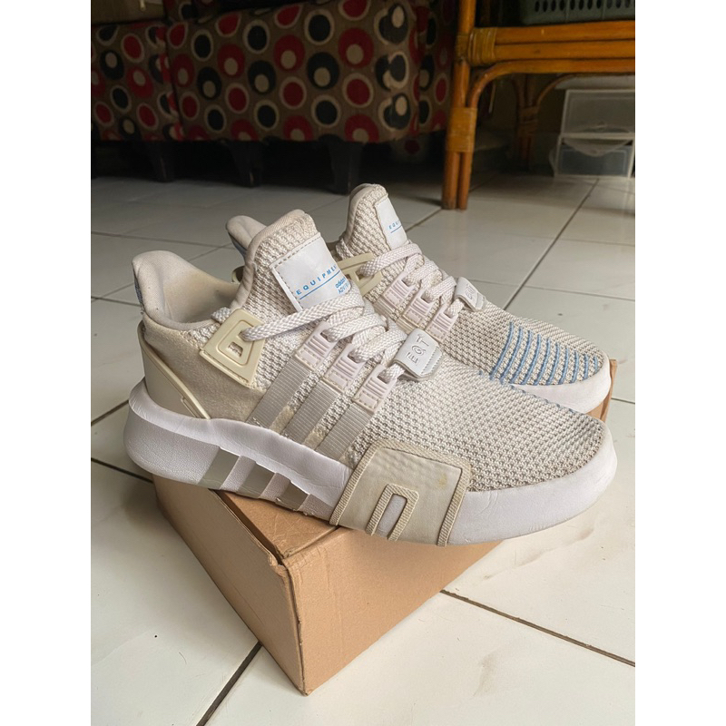 Adidas EQT Bask ADV 91/18 Running Shoes White Ash Blue - Equipment - Sepatu Lari Olahraga Training P