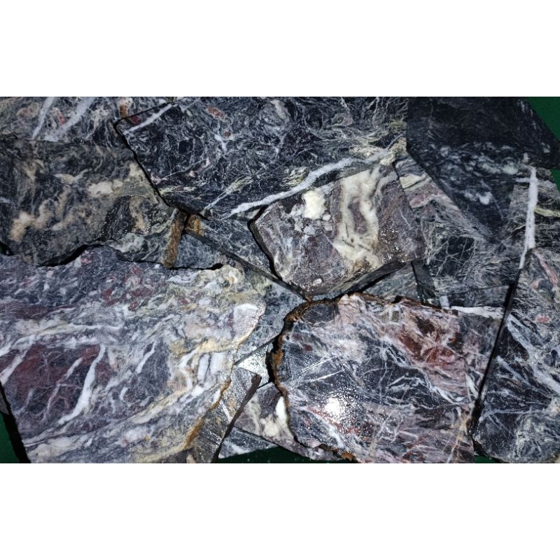 BAHAN NATURAL BADAR BESI /CORAK HITAM PUTIH / BATU AKIK MOTIF GAMBAR