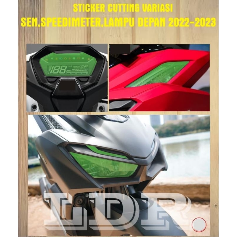 stiker variasi pelindung spidometer,sen dan lampu depan motor vario new 160