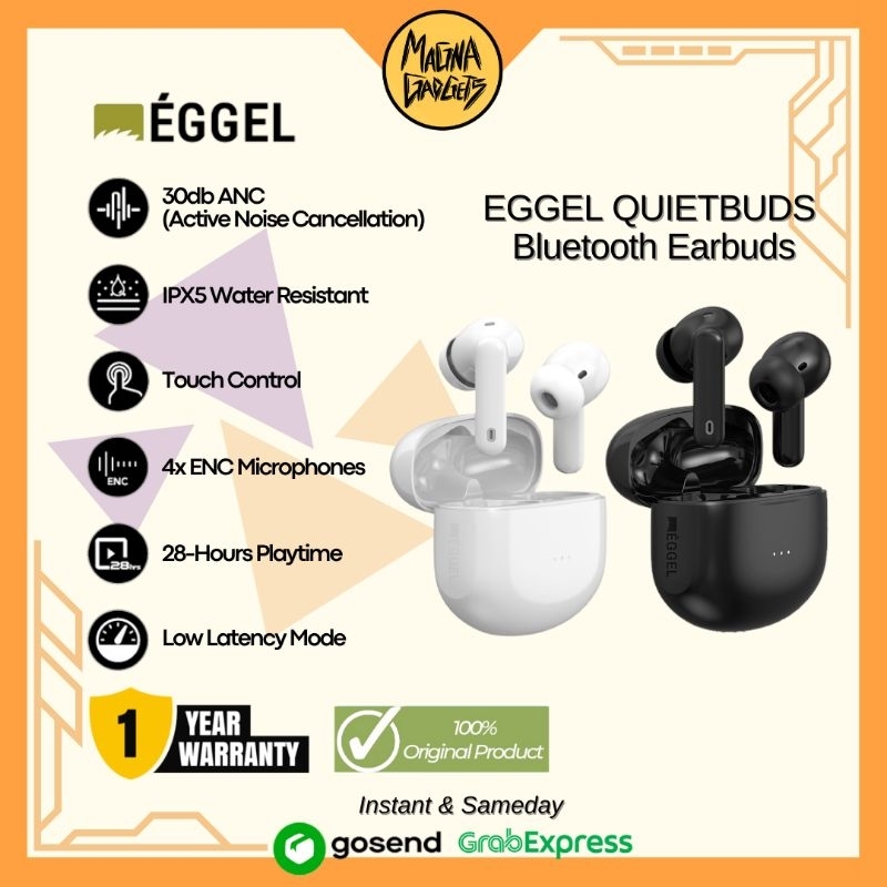 Eggel Quietbuds ANC + ENC TWS True Wireless Earbuds Bluetooth Low Latency Mode