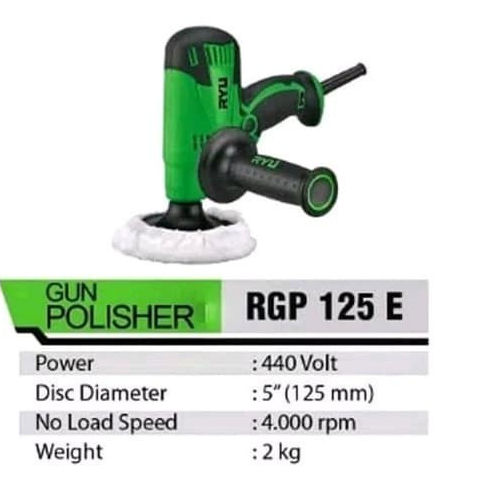 RYU Mesin Poles RGP125E/ Polisher RGP125E (Mobil, Motor, Kaca)