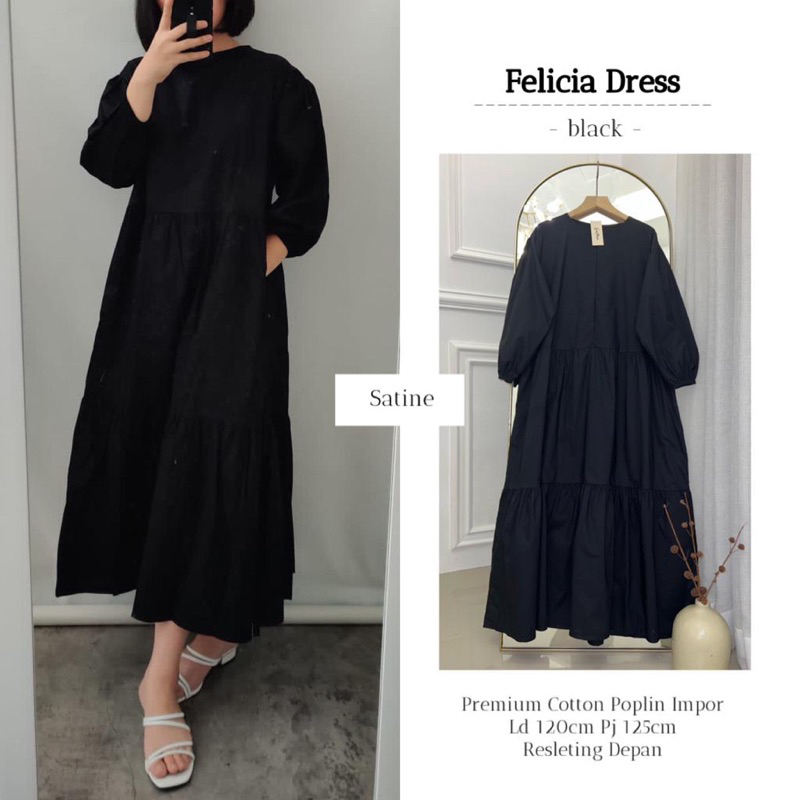 FELICIA DRESS / PREMIUM COTTON POPLIN IMPORT // SATINE