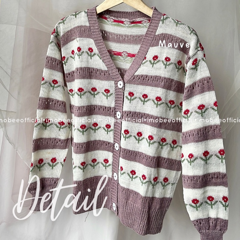 CUTE ROSIE CARDIGAN // CARDI RED FLOWER KOREA