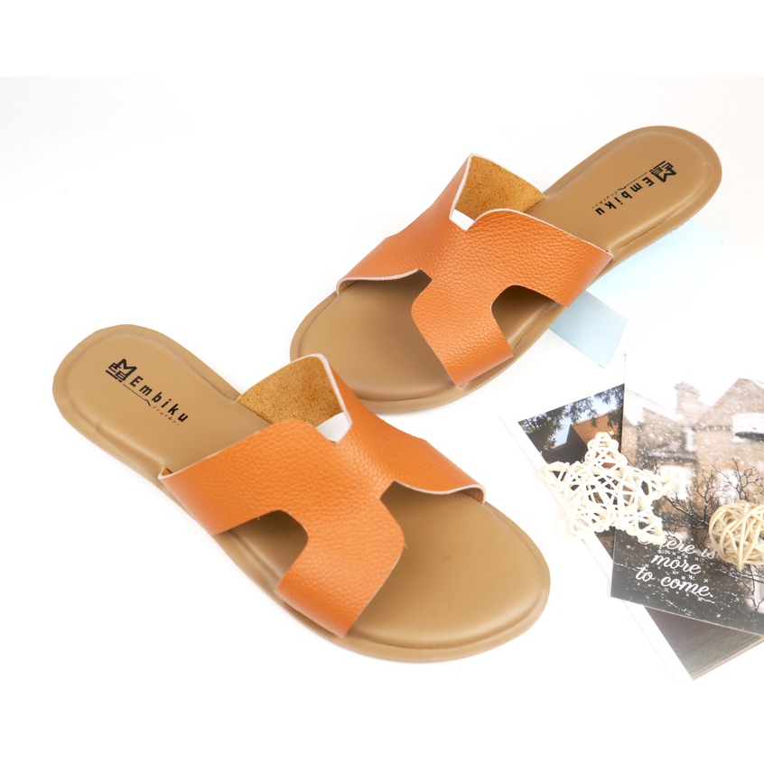 sandal kulit garut - sandal papirut - sandal wanita kulit papirut
