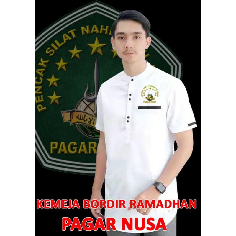 KEMEJA HEM BORDIR PAGAR NUSA | KEMEJA PAGAR NUSA | KEMEJA COWOK | KOKO DEWASA