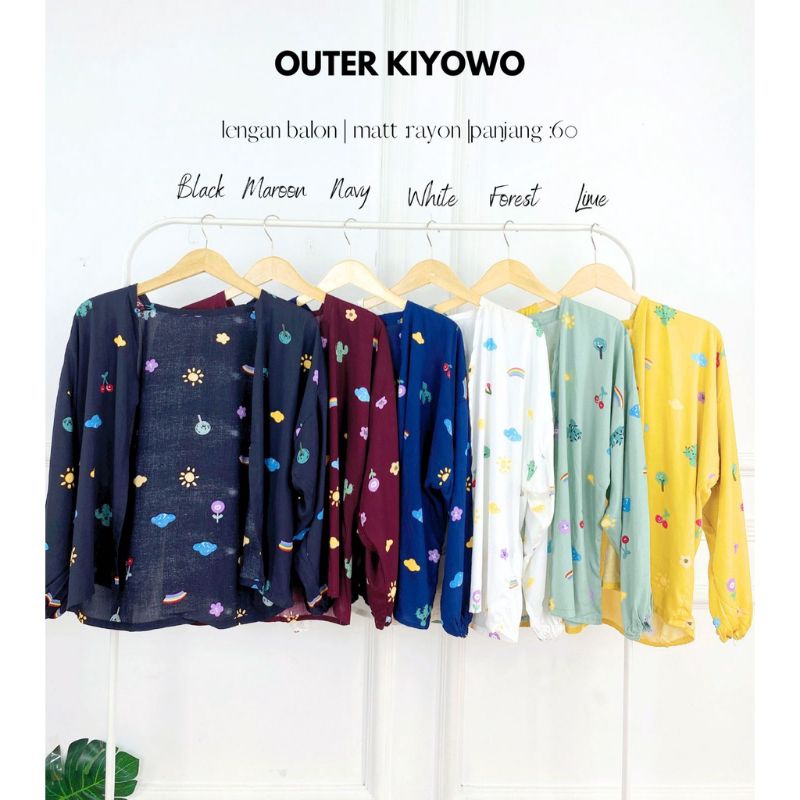 Kiyowo Outer Premium Matt Rayon Cardigan Oversize Atasan Wanita