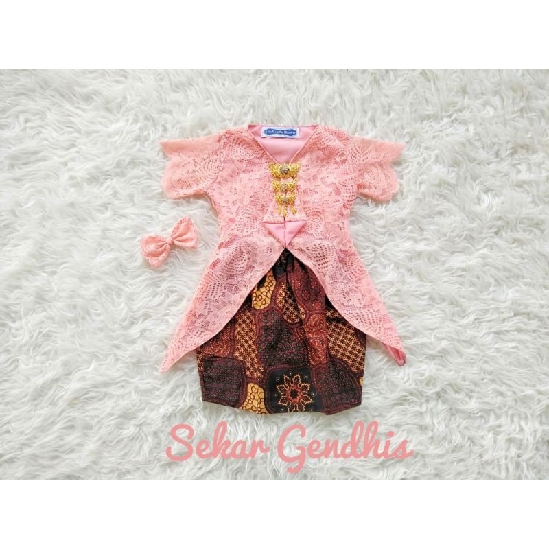 kebaya sekar gendhis peach/kebaya anak perempuan/kebaya anak dan dewasa