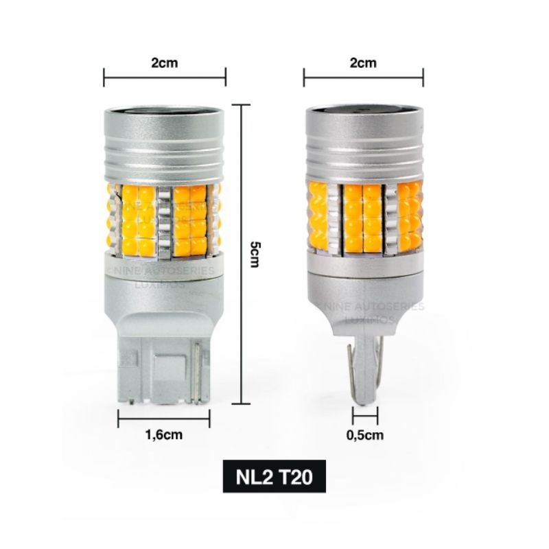 SATU PC LAMPU LED SEIN MOBIL NL2 BAU15S 150'' S25/ T20 48 TITIK 30 WATT HYPER GHOST TURBO FAN LUXIMOS NINE SEIN MOBIL