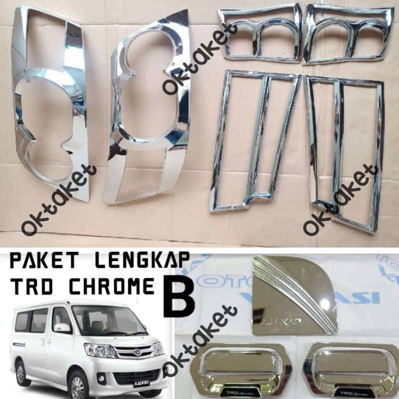 paket lengkap Luxio chrome garnish depan belakang outer handle tank cover Chrome