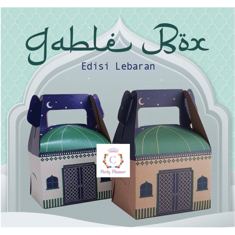 

R42. Gable boks masjid gable bok lebaran bok hampers tenteng bok hampers jinjing bok snack tempat snack